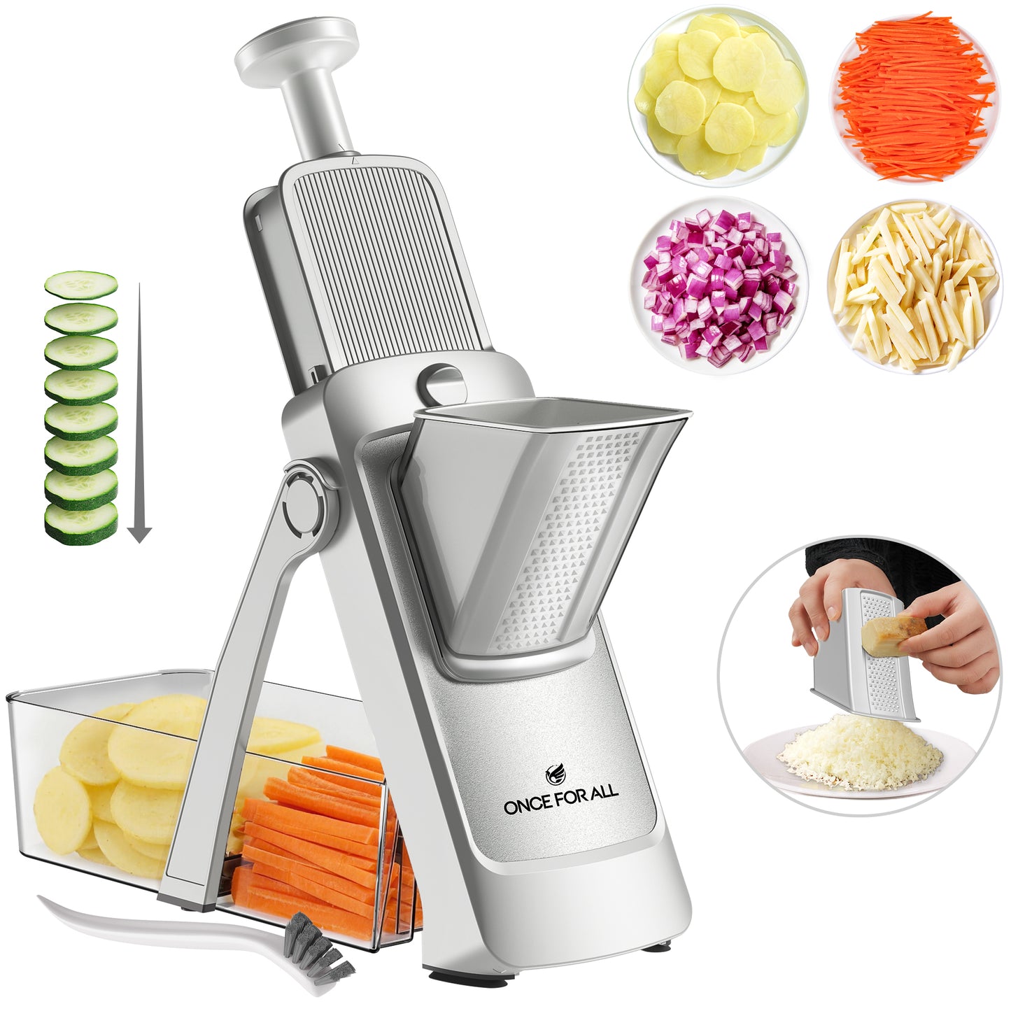 ONCE FOR ALL Mandoline Food Slicer, Kitchen Adjustable Vegetable Cutter