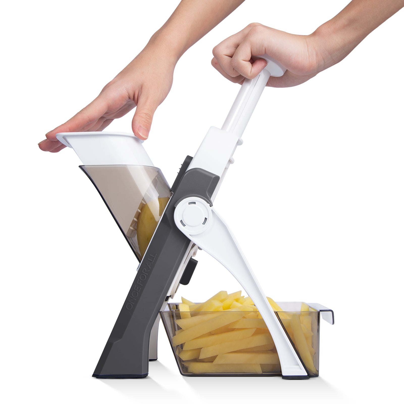 ONCE FOR ALL Safe Mandoline Slicer - Manual Fruit & Vegetable Cutter