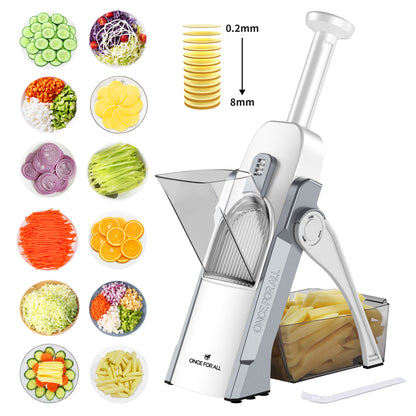 ONCE FOR ALL Mandoline Food Slicer, Kitchen Adjustable Vegetable Cutter