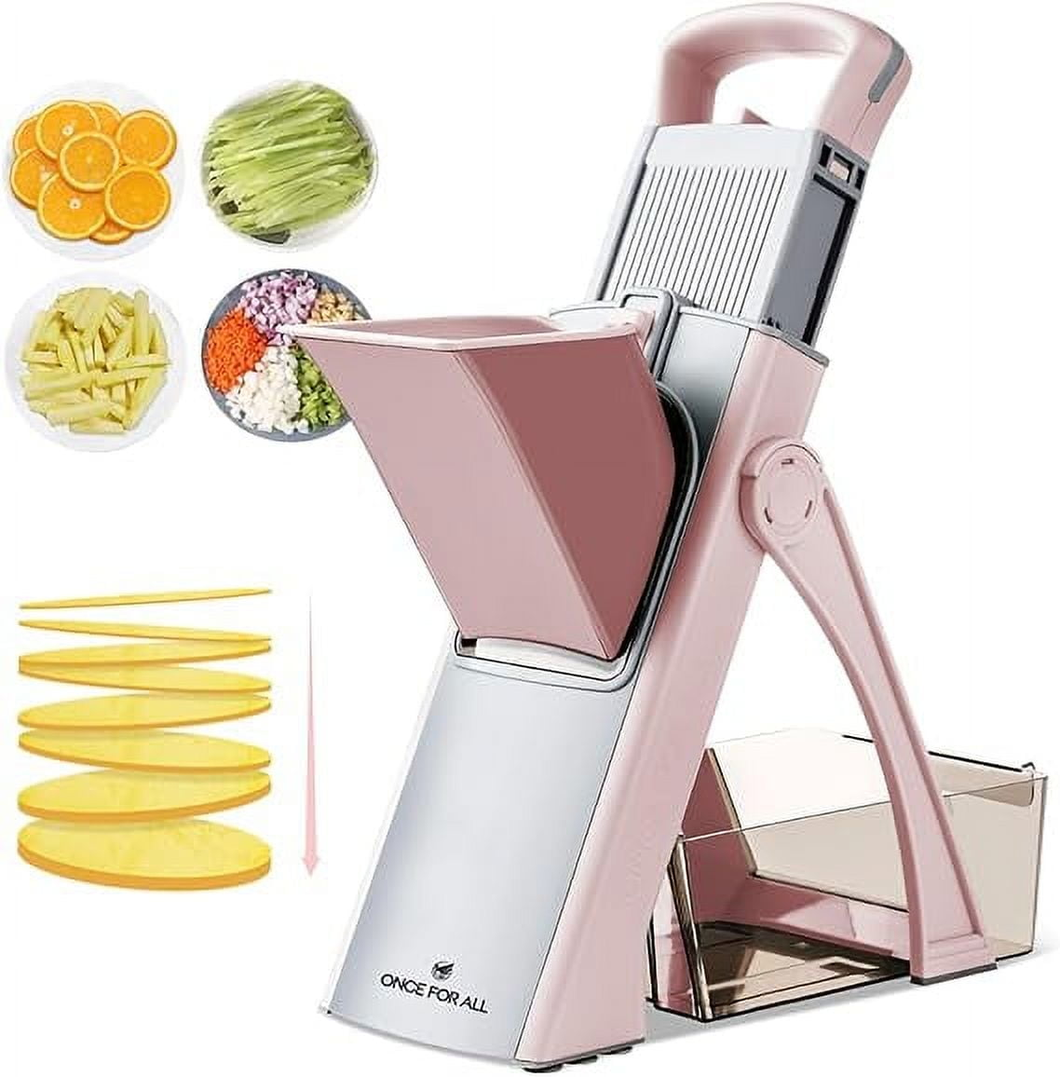 ONCE FOR ALL Mandoline Slicer, Stainless Steel Vegetable Slicer Chopper