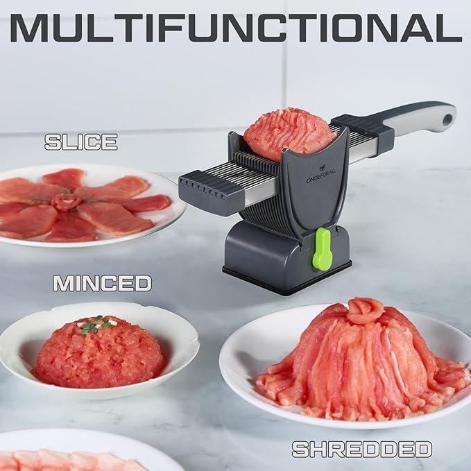 ONCE FOR ALL Meat Slicer Cleaver Kitchen Knife Set For Meat Slicing Shredding, Manual Fresh Meat Cutter Food Slicer For Beef Pork Mutton For Home Cooking BBQ Hot Pot