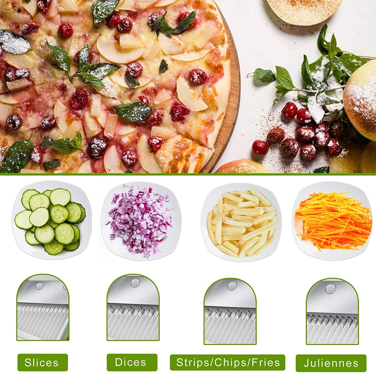ONCE FOR ALL Mandoline Food Slicer, Kitchen Adjustable Vegetable Cutter