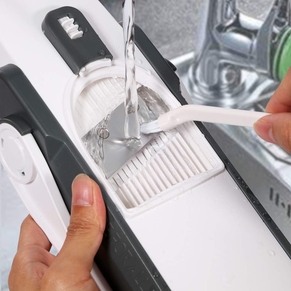 ONCE FOR ALL Safe Mandoline Slicer, Multi Vegetable Chopper, Potato Slicer for Kitchen, 4 Modes 100+ Presets Adjustable Thickness, French Fry Cutter (5 in 1)
