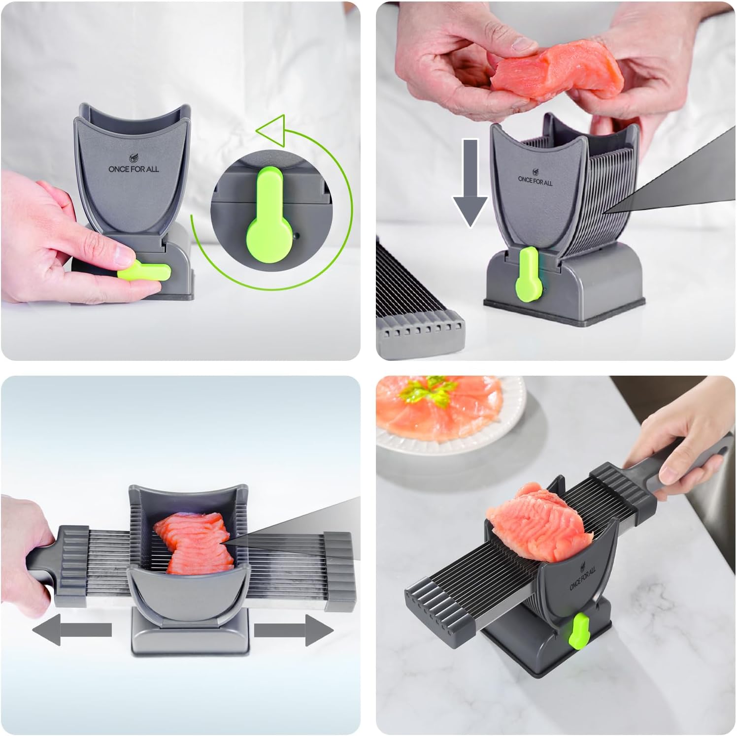 ONCE FOR ALL Meat Slicer Cleaver Kitchen Knife Set For Meat Slicing Shredding, Manual Fresh Meat Cutter Food Slicer For Beef Pork Mutton For Home Cooking BBQ Hot Pot