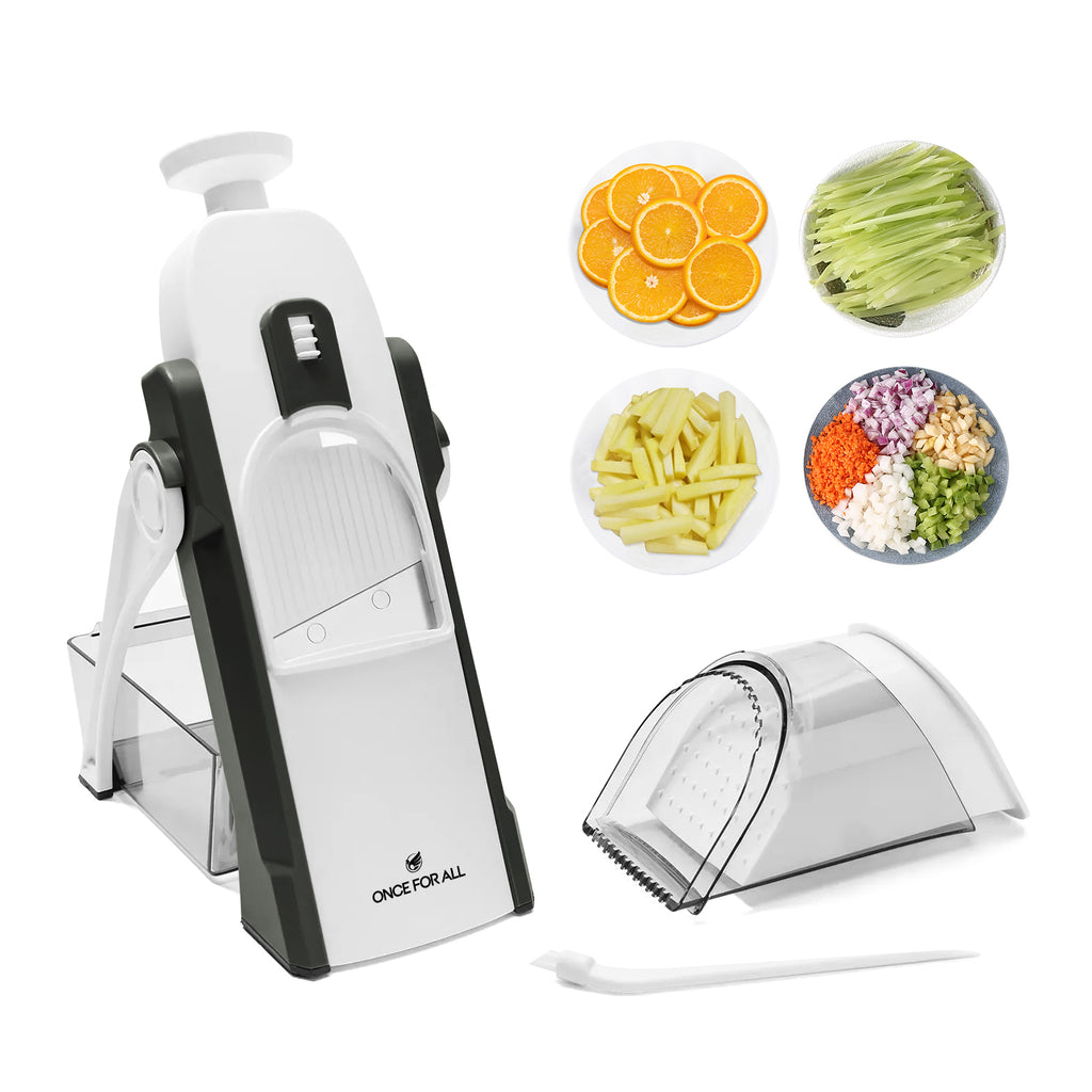 ONCE FOR ALL Safe Mandoline Slicer - Manual Fruit & Vegetable Cutter