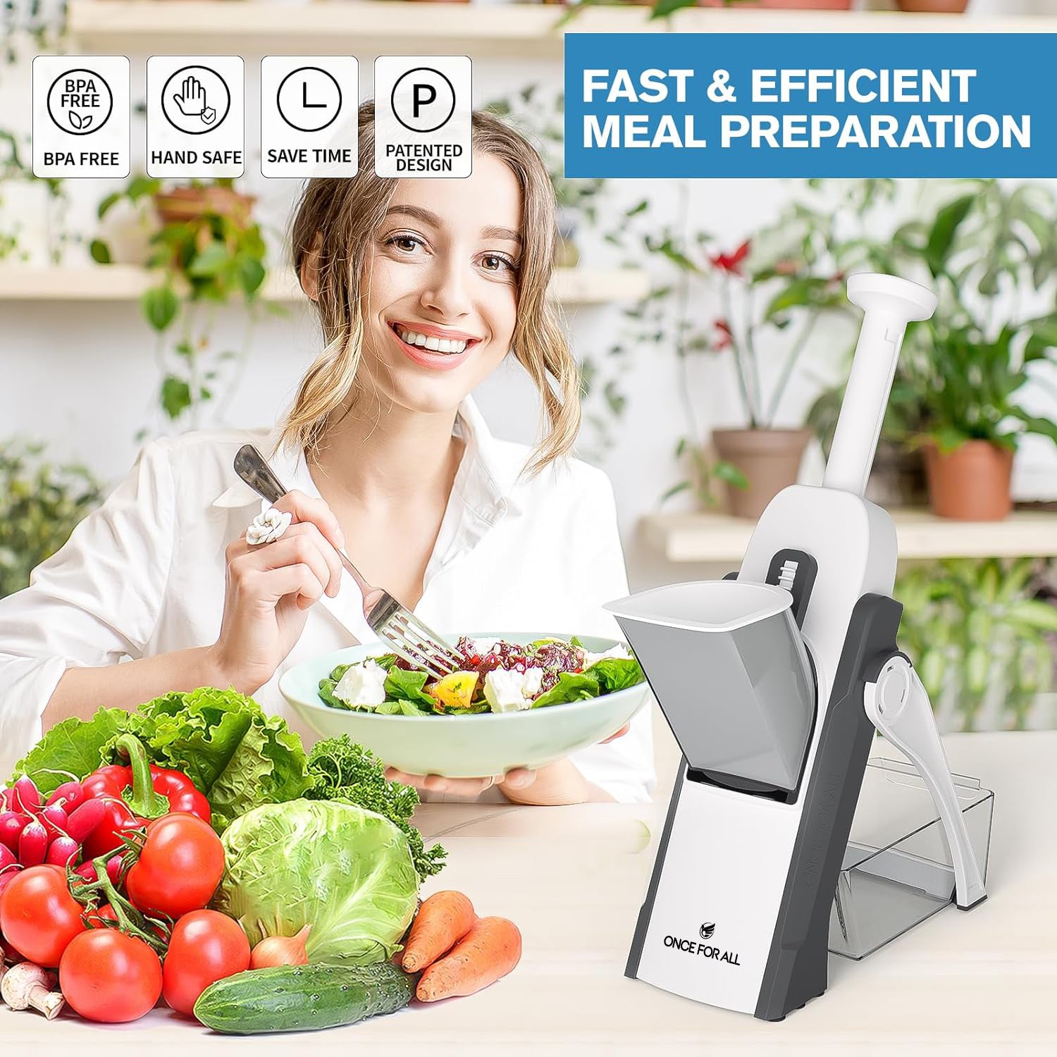 ONCE FOR ALL Adjustable Mandoline Slicer