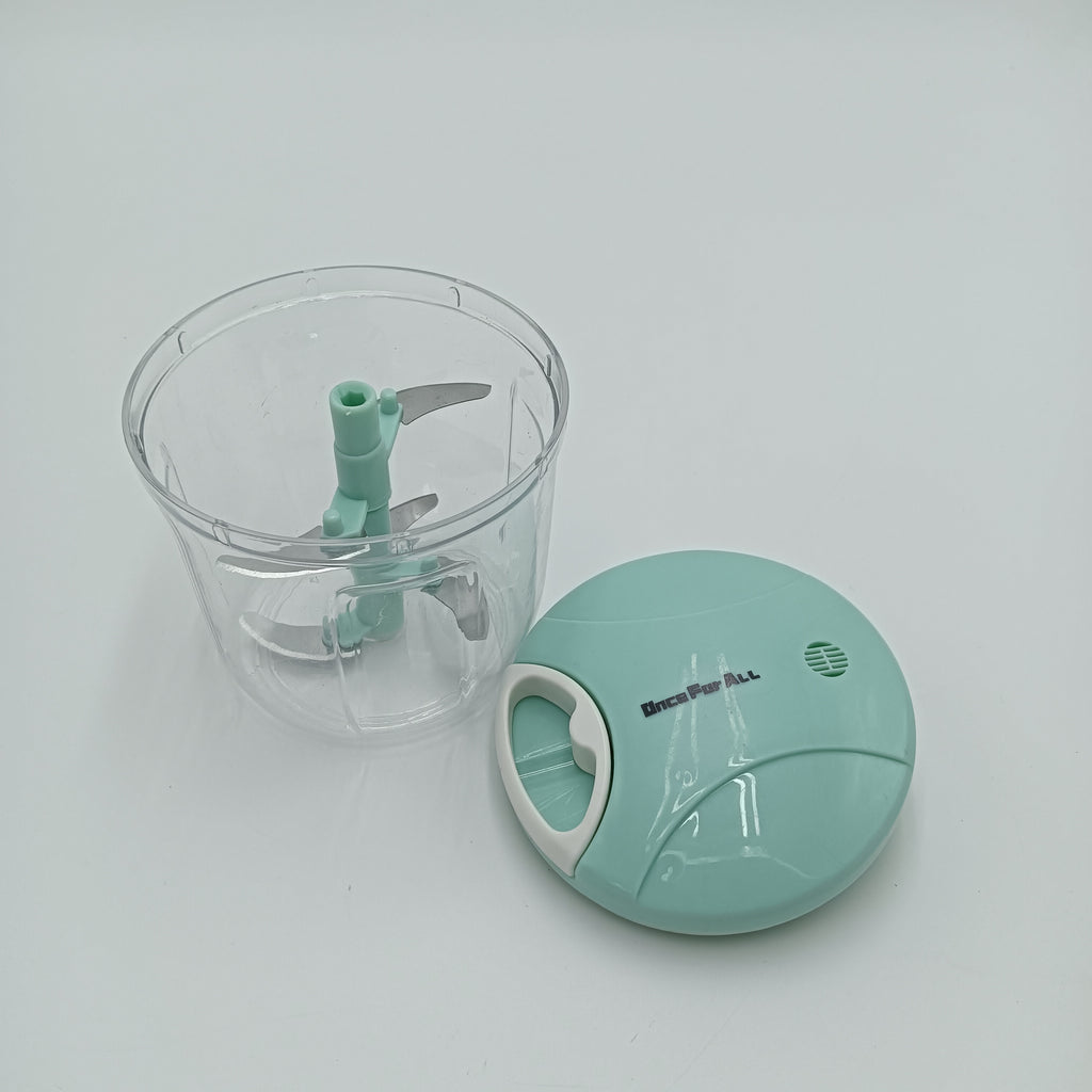 Once For ALL hand operated vegetable choppers 900ml Extra Large Manual Food Chopper Vegetable Chopper Garlic Chopper, Pull String Manual Food Processor