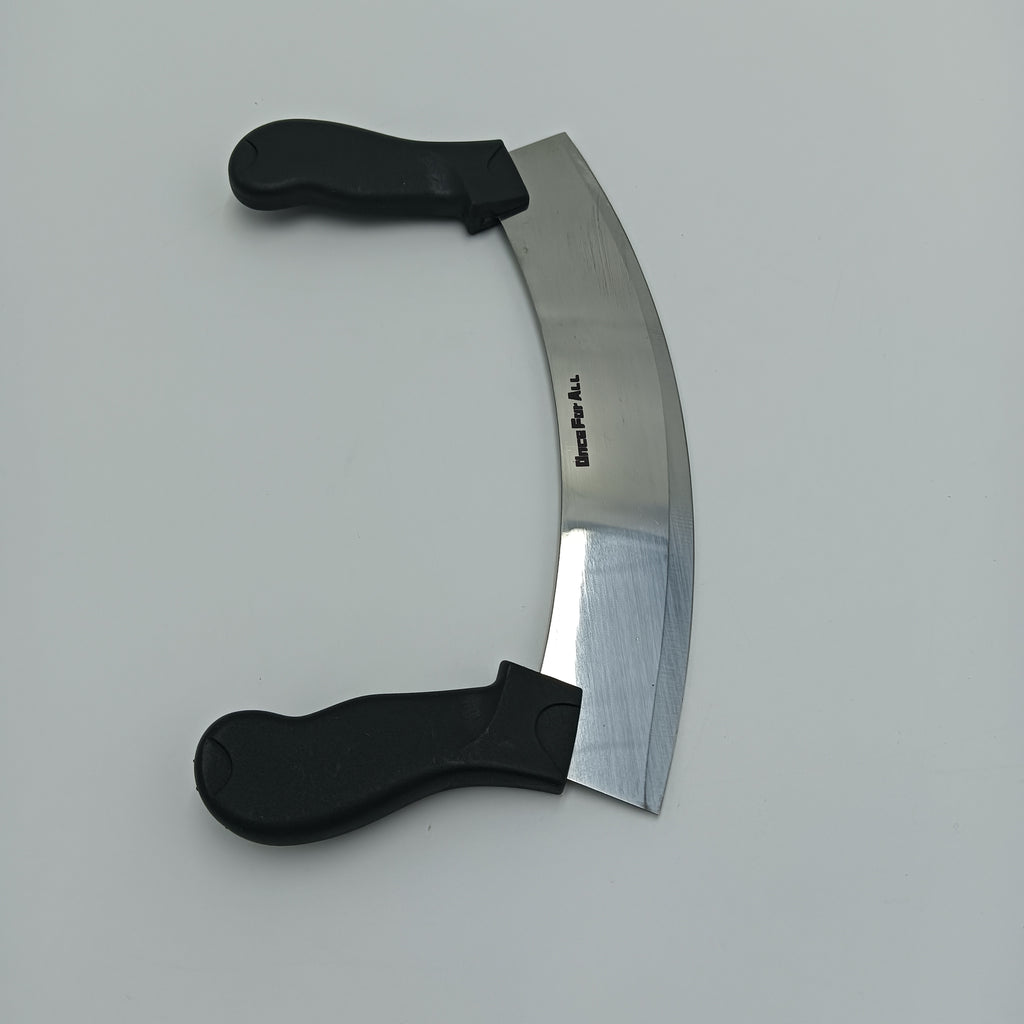 Once For ALL mincing knives Stainless Steel Double Blade Mincing Knife With Anti-Slip, Ergonomic Handles, 7-inch