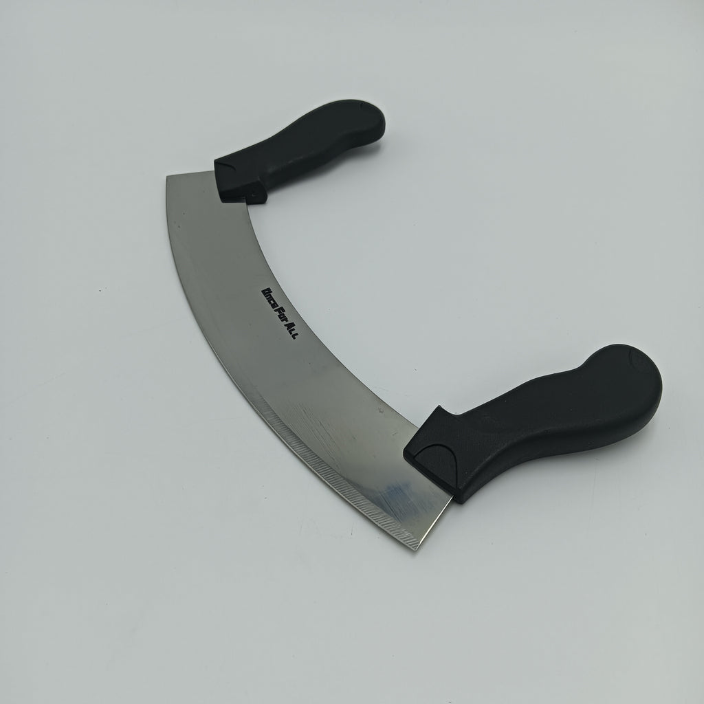 Once For ALL mincing knives Stainless Steel Double Blade Mincing Knife With Anti-Slip, Ergonomic Handles, 7-inch