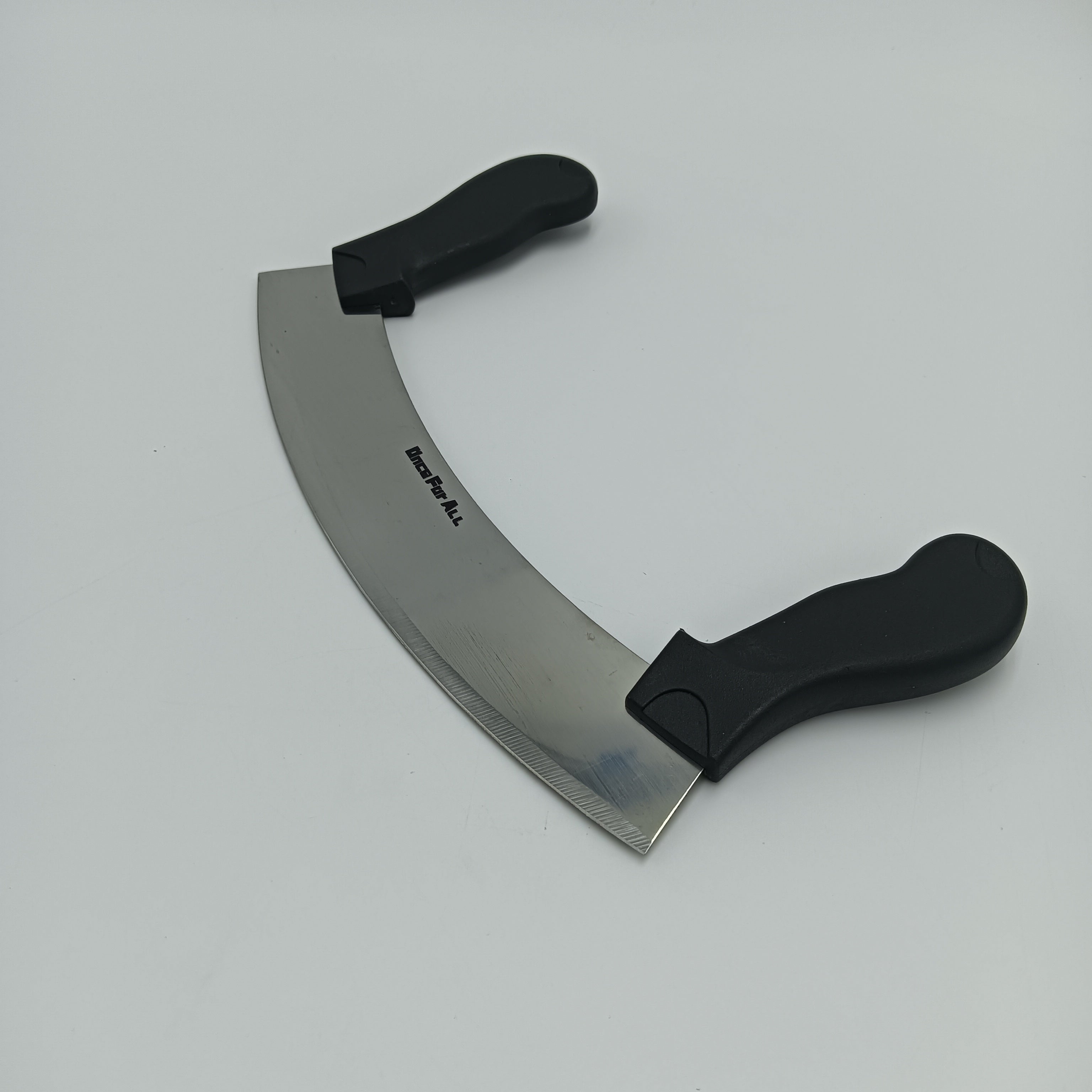 Once For ALL mincing knives Stainless Steel Double Blade Mincing Knife With Anti-Slip, Ergonomic Handles, 7-inch