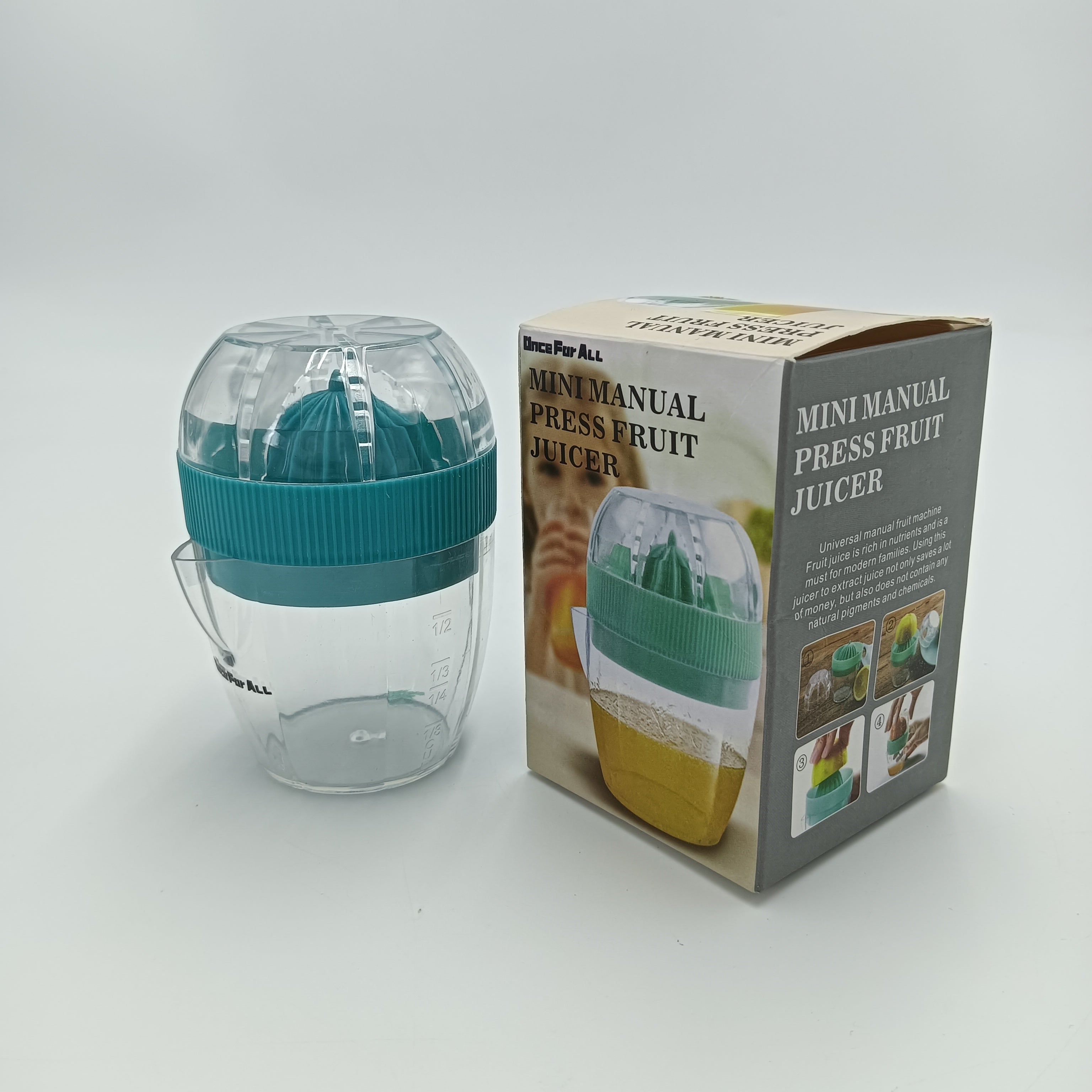 Once For ALL Fruit presses for household purposes Hand Juicer Citrus Orange Squeezer Manual Lid Rotation Press Reamer for Lemon Lime Grapefruit with Strainer and Container