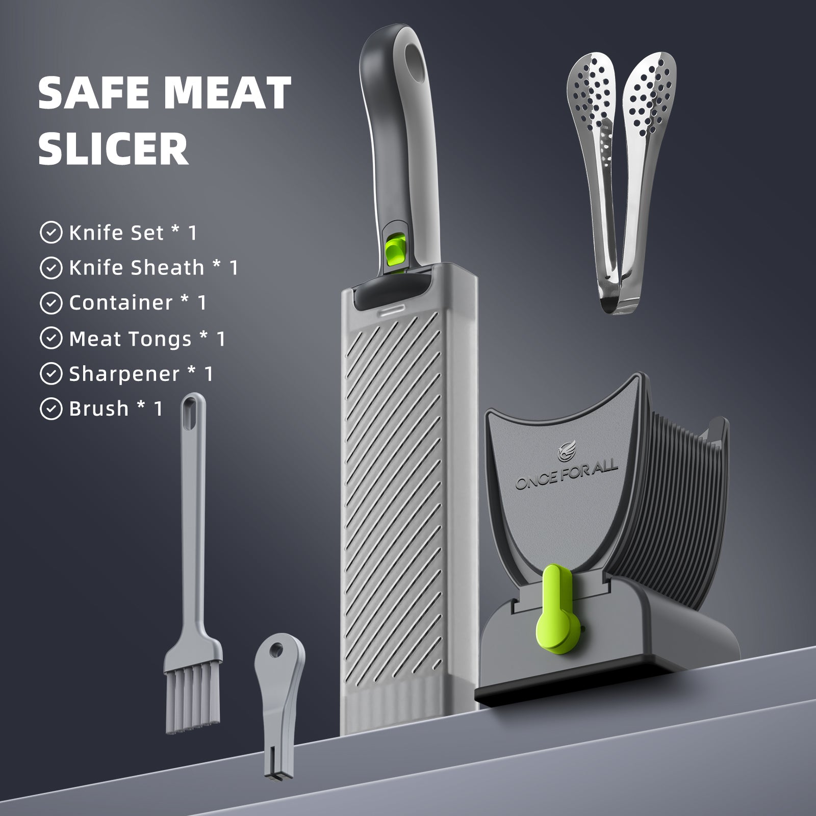 ONCE FOR ALL Fresh Meat Slicer Cleaver Kitchen Knife Set For Meat Slicing Shredding, Manual Jerky Cutter Food Slicer For Beef Pork Mutton For Home Cooking BBQ Hot Pot