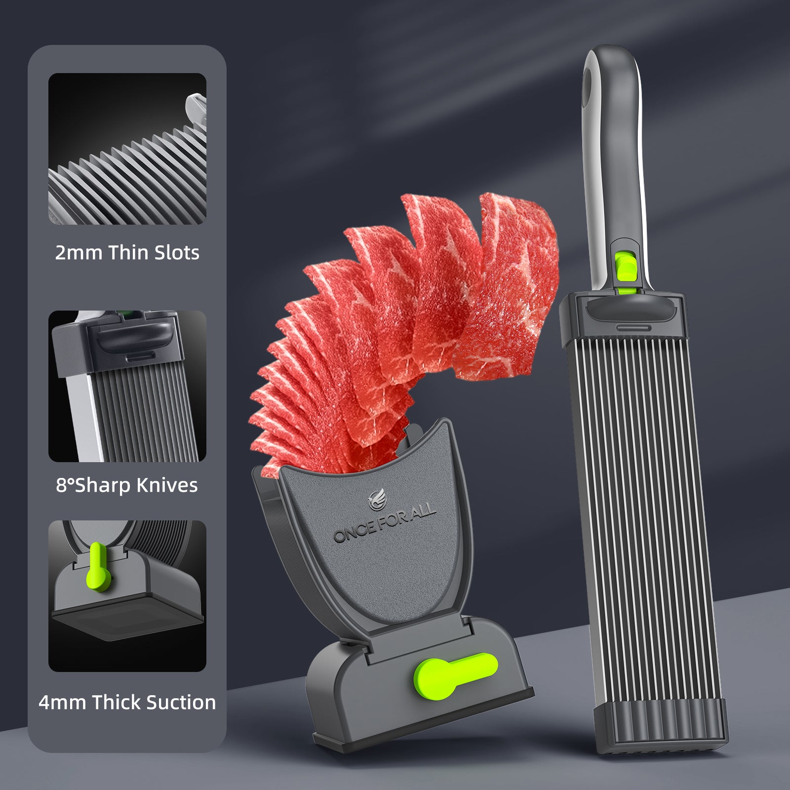 ONCE FOR ALL Fresh Meat Slicer Cleaver Kitchen Knife Set For Meat Slicing Shredding, Manual Jerky Cutter Food Slicer For Beef Pork Mutton For Home Cooking BBQ Hot Pot