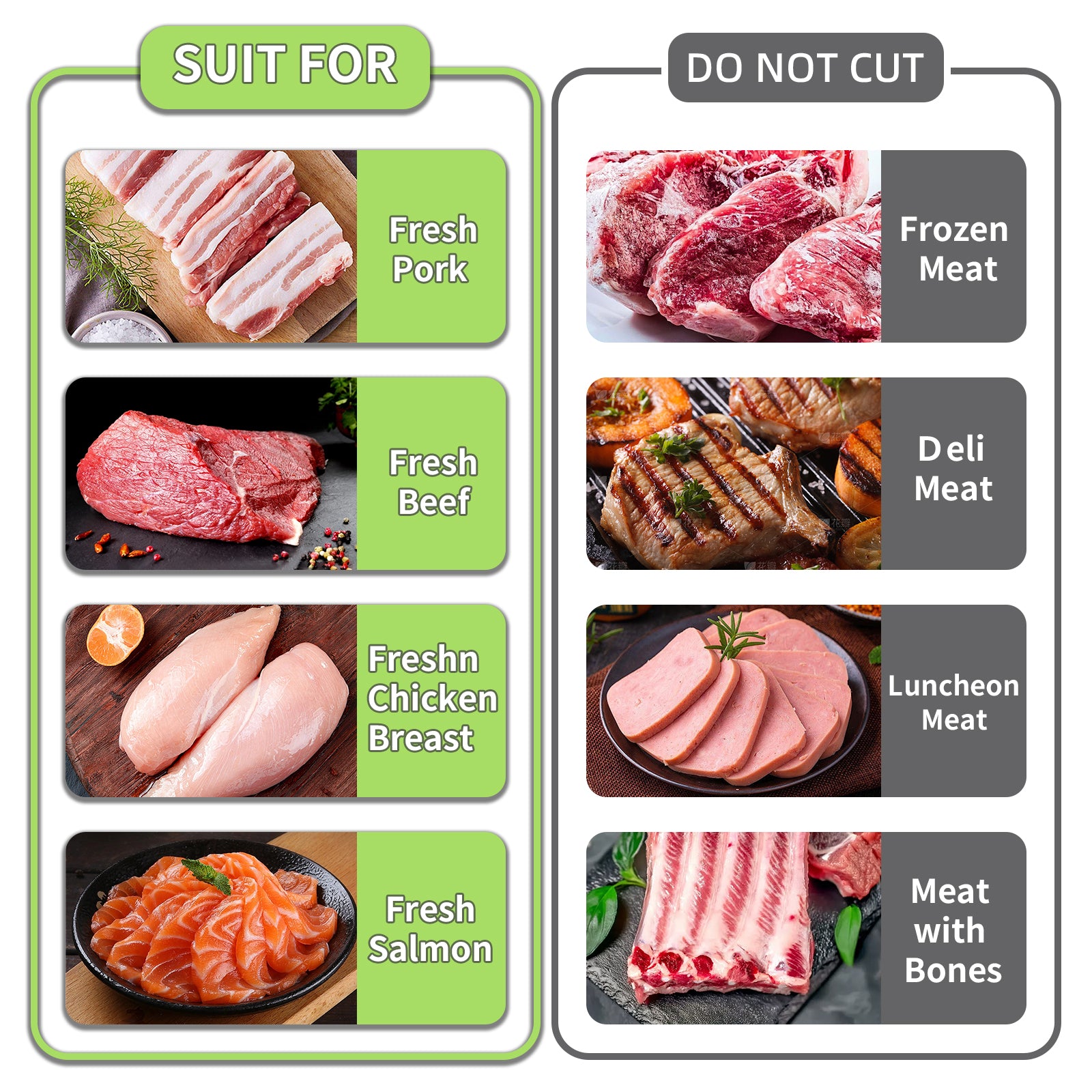 ONCE FOR ALL Fresh Meat Slicer Cleaver Kitchen Knife Set For Meat Slicing Shredding, Manual Jerky Cutter Food Slicer For Beef Pork Mutton For Home Cooking BBQ Hot Pot