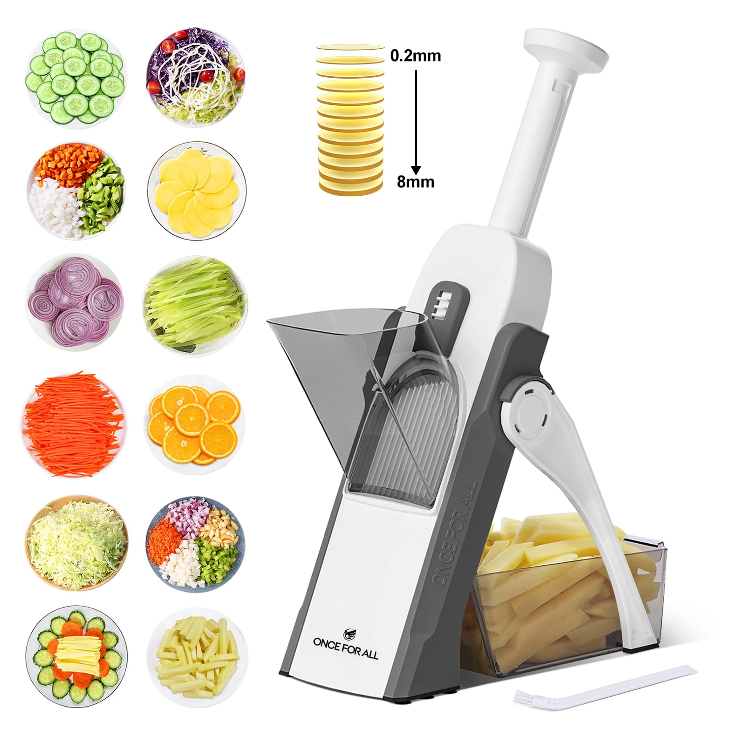 ONCE FOR ALL Mandoline Food Slicer, Kitchen Adjustable Vegetable Cutter