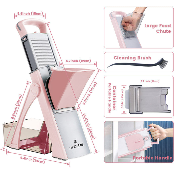 ONCE FOR ALL Mandoline Slicer, Stainless Steel Vegetable Slicer Chopper