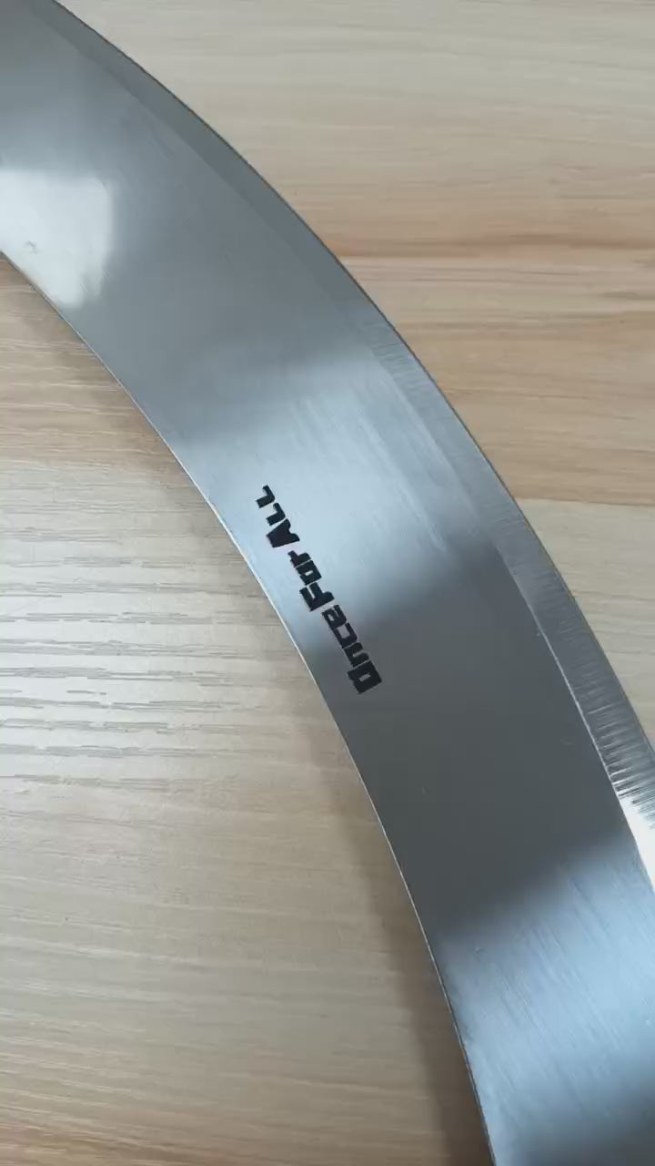 Once For ALL mincing knives Stainless Steel Double Blade Mincing Knife With Anti-Slip, Ergonomic Handles, 7-inch