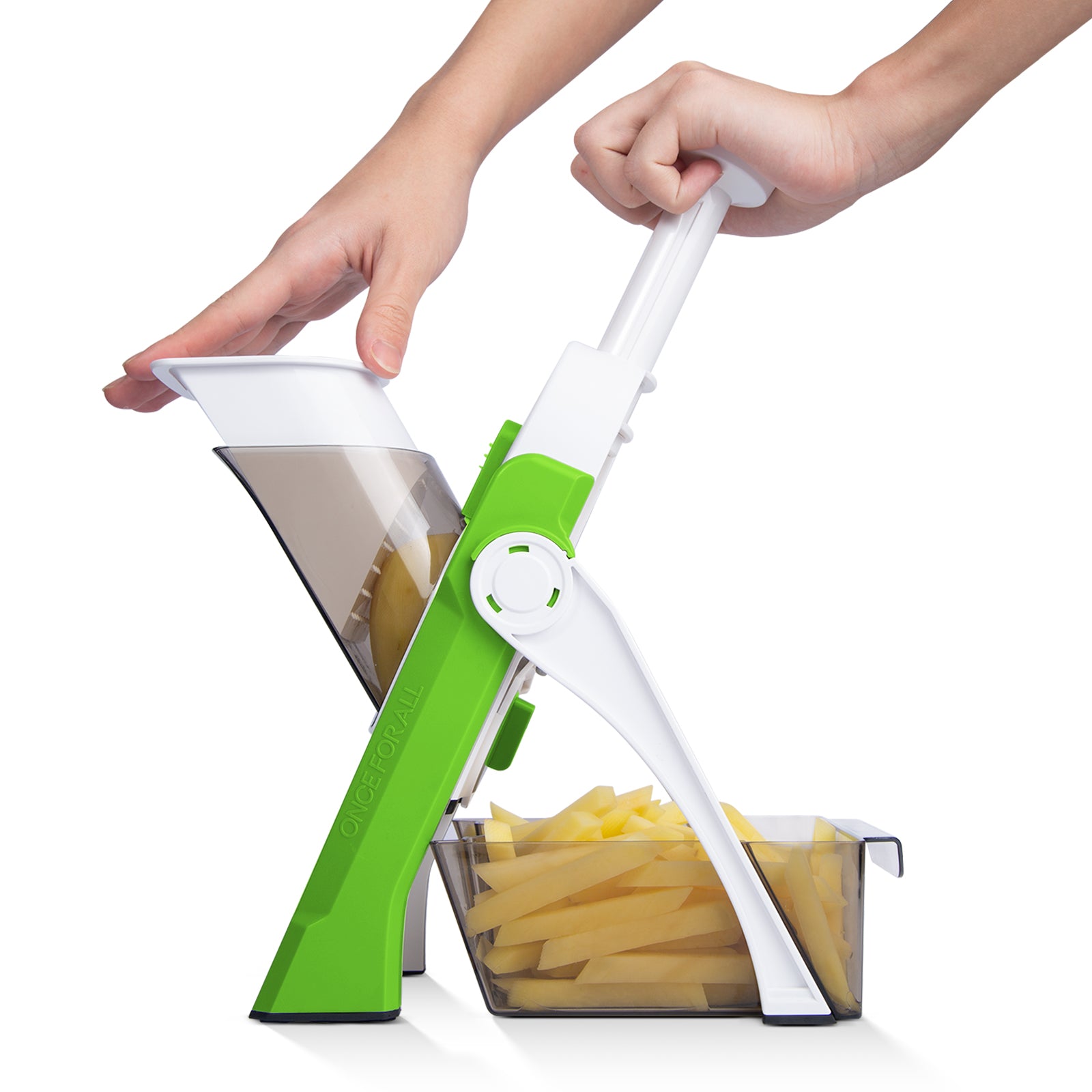 ONCE FOR ALL Safe Mandoline Slicer - Manual Fruit & Vegetable Cutter
